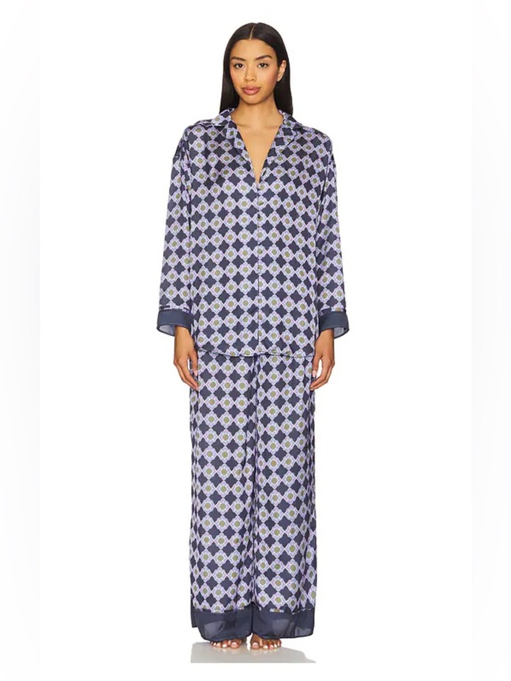 Free People dreamy days pajama set, navy combo, Medium, Excellent Condition